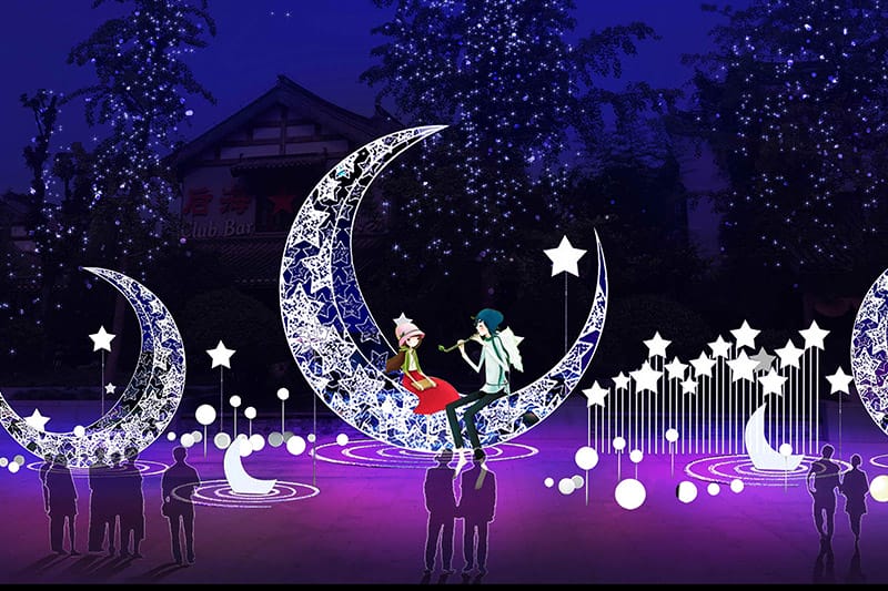 月伴湾主题元素花灯，，，，，中秋花灯